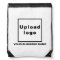 Business Name and Logo on White Drawstring Bag