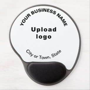 Business Name and Logo on White Gel Mouse Pad