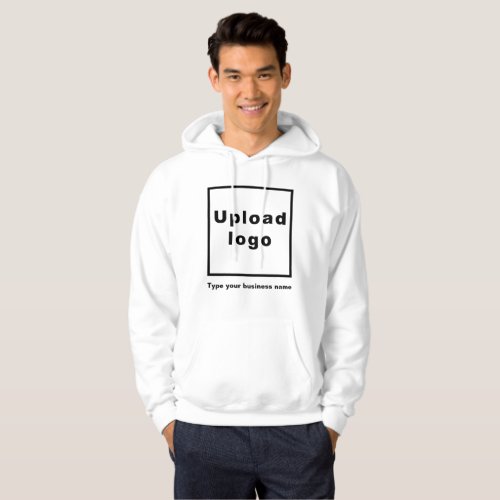 Business Name and Logo on White Hoodie