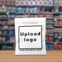 Business Name and Logo on White Paper Bag