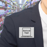 Business Name and Logo on White Rectangle Button