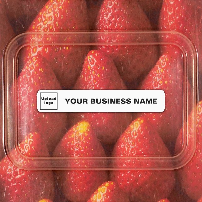 Business Name and Logo on White Slim Adhesive Labels (Creator Uploaded)