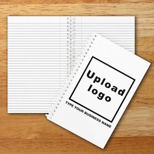 Business Name and Logo on White Spiral Notebook