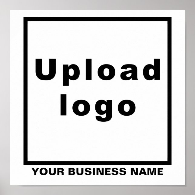 Business Name and Logo on White Square Poster (Front)