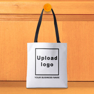 Business Name and Logo on White Tote Bag
