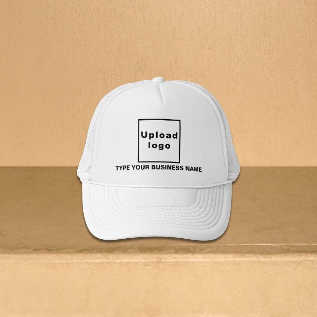 Business Name and Logo on White Trucker Hat (Your business name and logo on white trucker hat)