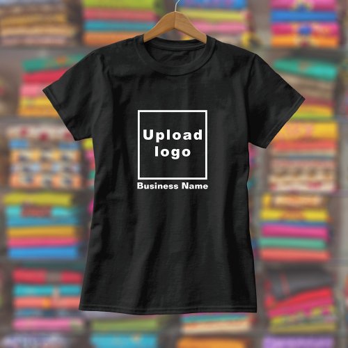 Business Name and Logo on Women Black T_Shirt