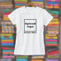 Business Name and Logo on Women White T-Shirt