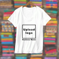 Business Name and Logo on Women's V-Neck White