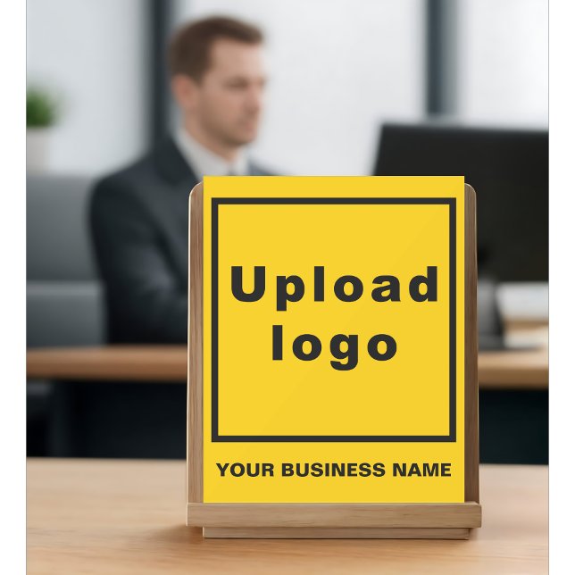 Business Name and Logo on Yellow Acrylic Sign (Creator Uploaded)