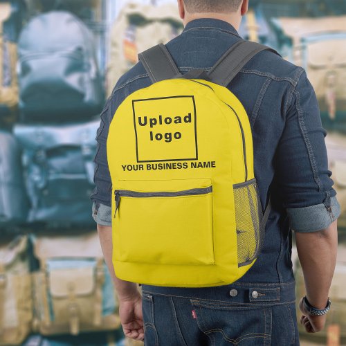 Business Name and Logo on Yellow Backpack