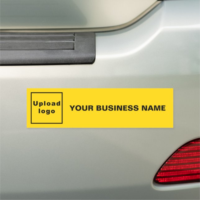 Business Name and Logo on Yellow Car Bumper Magnet (In Situ)