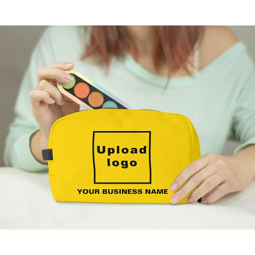 Business Name and Logo on Yellow Dopp Kit