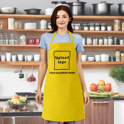 Business Name and Logo on Yellow Polyester Apron
