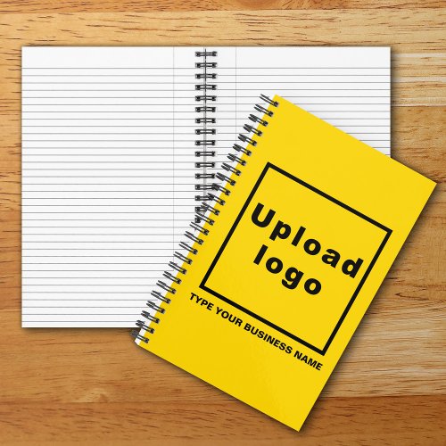 Business Name and Logo on Yellow Spiral Notebook