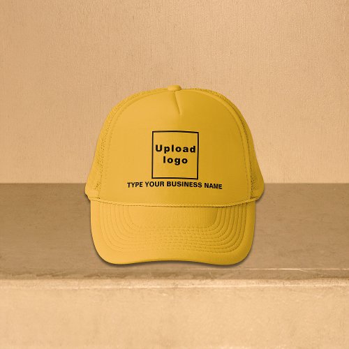 Business Name and Logo on Yellow Trucker Hat