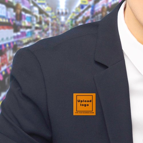 Business Name and Logo Orange Square Button