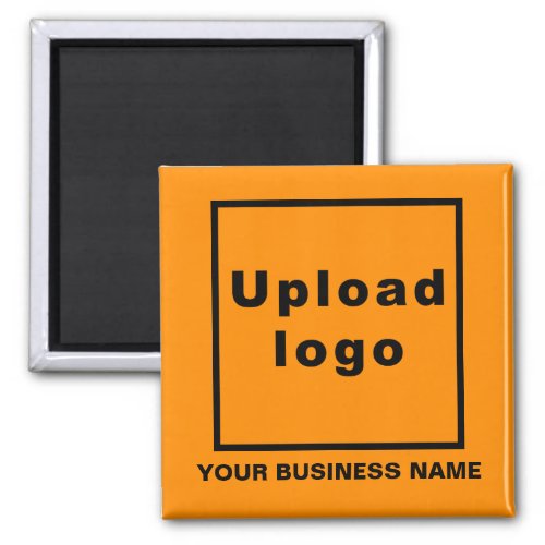 Business Name and Logo Orange Square Magnet