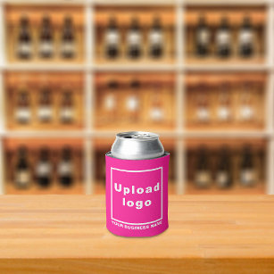 Business Name and Logo Pink Can Cooler