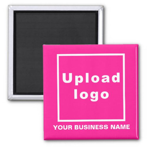 Business Name and Logo Pink Square Magnet