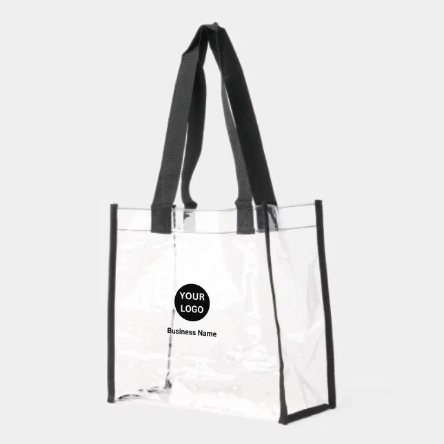 Business Name and Logo Promotional Clear Tote Bag | Zazzle