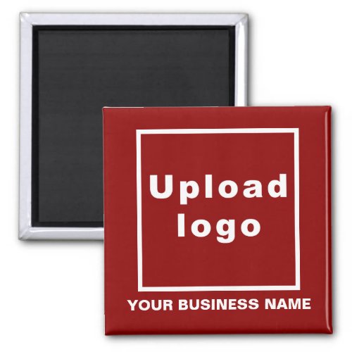 Business Name and Logo Red Square Magnet