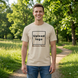 Business Name and Logo Sand Colored Men's T-Shirt