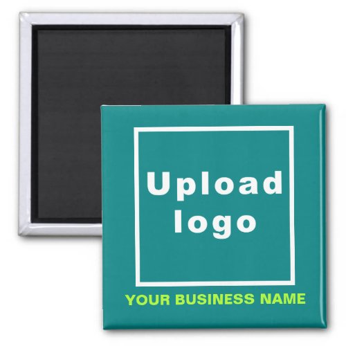 Business Name and Logo Teal Square Magnet