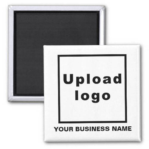 Business Name and Logo White Square Magnet