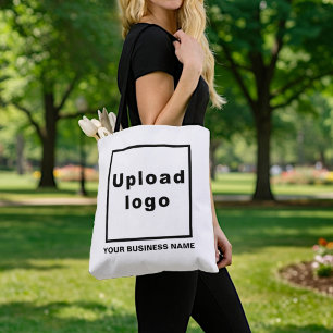 Business Name and Logo White Tote Bag