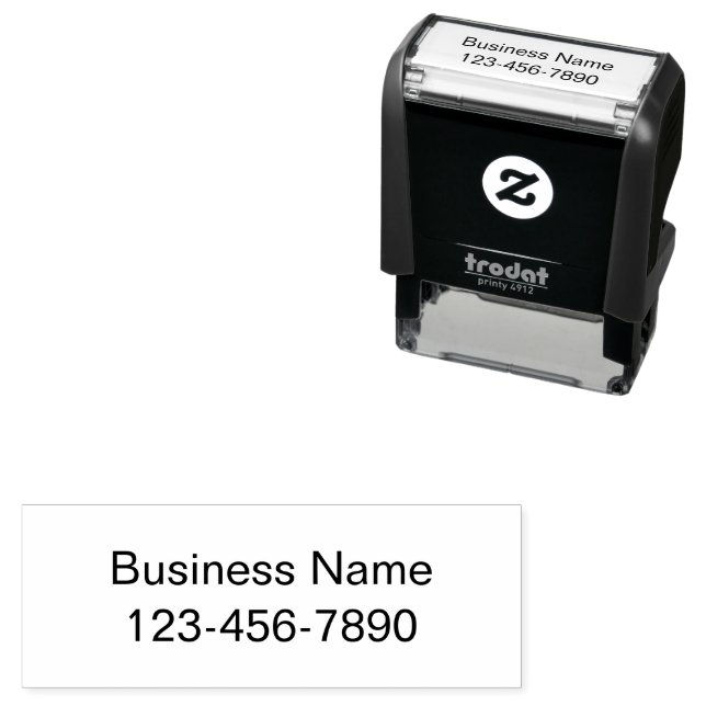 Business Name and Phone Number Basic Template Self-inking Stamp (In Situ)