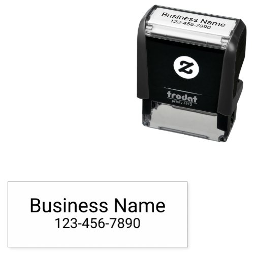 Business Name and Phone Number Template Self_inking Stamp