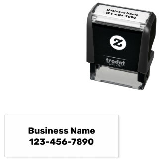 Business Name and Phone Number Text Template Self-inking Stamp