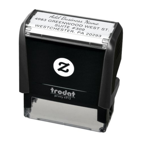 Business Name and Return Address Script Self_inking Stamp