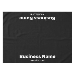 Business Name and Website Black Tablecloth