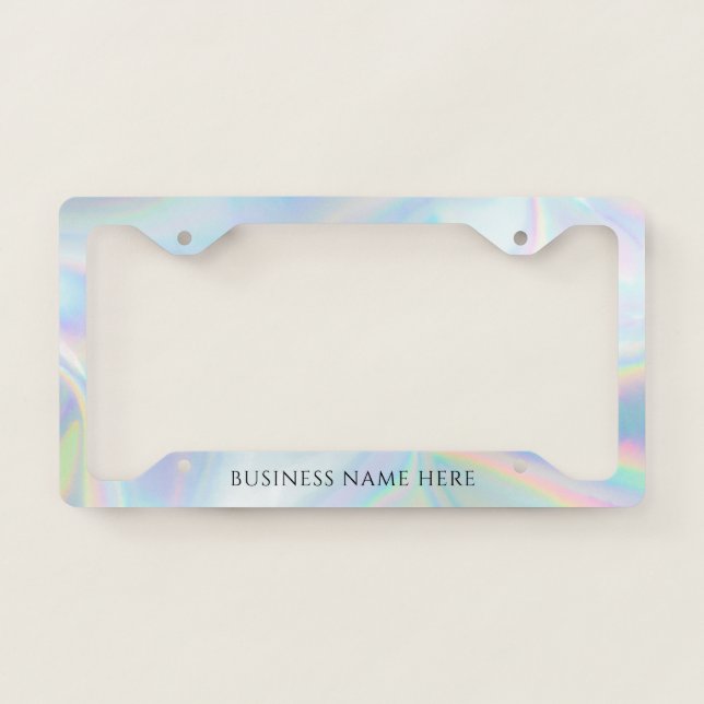 Business Name and Website  Holographic Employee License Plate Frame (Front)