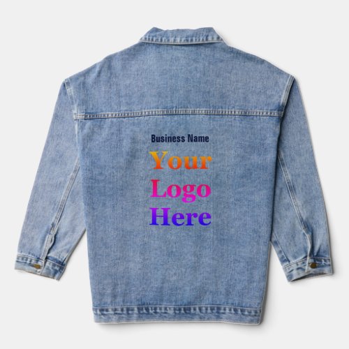 Business Name and Your Logo Here Template Denim Jacket