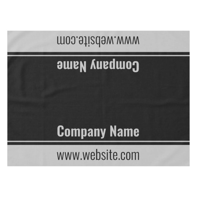 Business Name Black and Gray Website Text Template Tablecloth (Front (Horizontal))