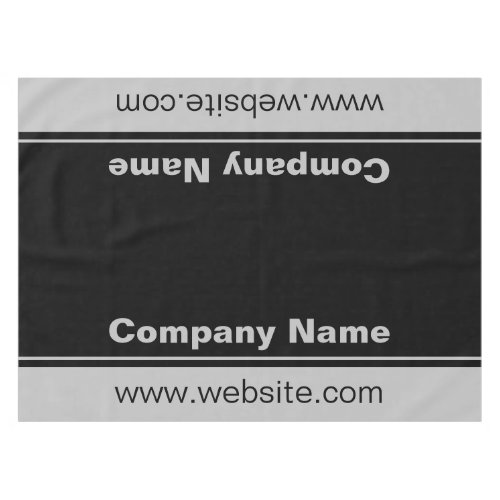 Business Name Black and Gray Your Text Template Tablecloth