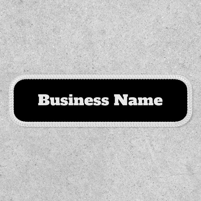 Business Name Black and White Bold Font Template Patch (Front)