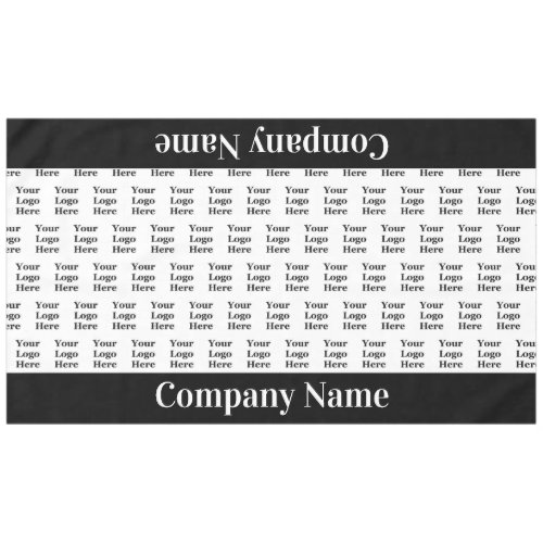 Business Name Black and White Logo Here Pattern Tablecloth