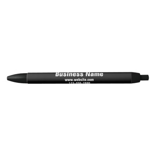 Business Name Black and White Text Template Black Ink Pen
