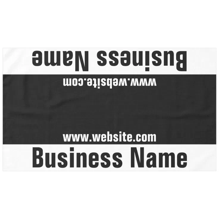Business Name Black and White Text Template Tablecloth Zazzle