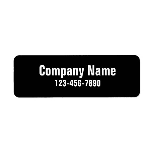 Business Name Black Phone Number Product Label