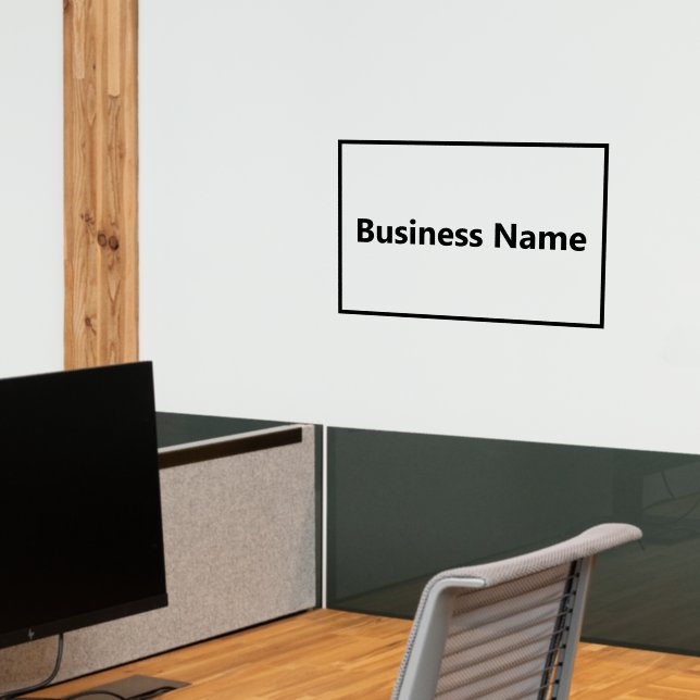 Business Name Black Rectangle Border Template Wall Decal (Office 2)
