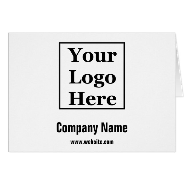 Business Name Black Text and White Your Logo Here (Front Horizontal)