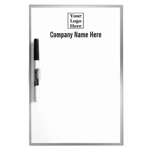 Business Name Black White and Silver Your Logo  Dry Erase Board