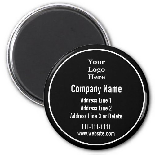 Business Name Black White Text Your Logo Here Magnet
