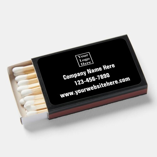 Business Name Black White Your Logo Phone Website Matchboxes