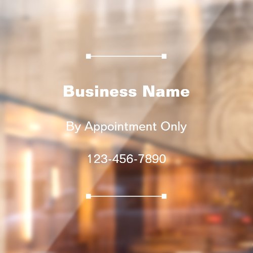 Business Name By Appointment Only Window Cling